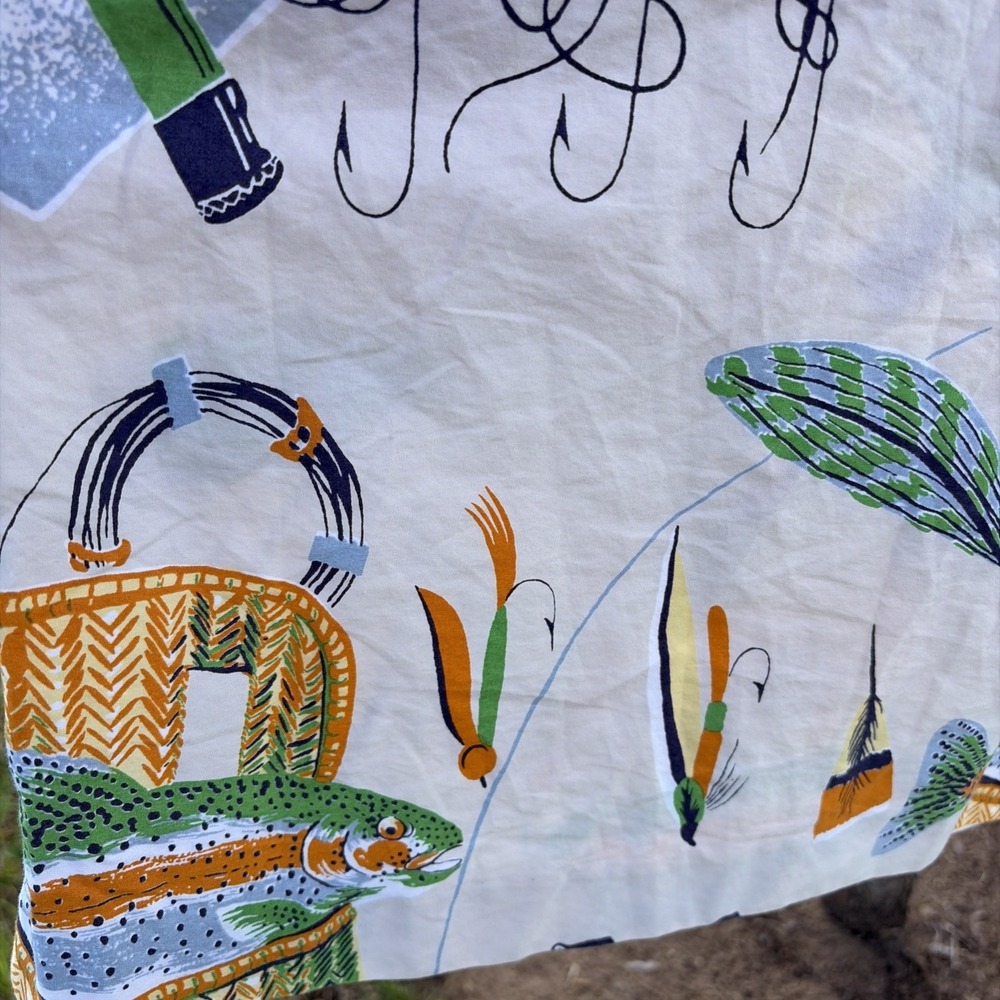 J.CREW Fishing Print Dress Size 4 Cotton Sundress Salt Water Fish Marlin Trout - Picture 5 of 16